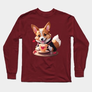 Cute Corgi fall in love Long Sleeve T-Shirt